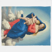 Couverture Polaire MARY et JÉSUS dans les NUAGES (Devant (Horizontal))