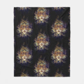 Couverture Polaire Mascarade masque Victorian gothique or noir turquo (Devant)