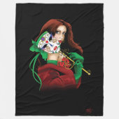 Couverture Polaire Mascarade rouge verte vénitienne (Devant)