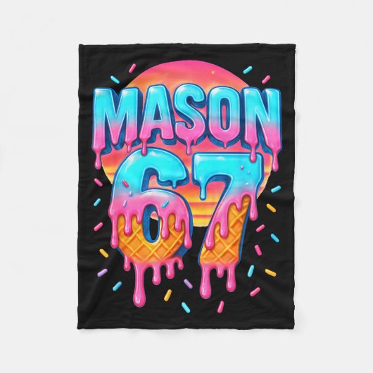 Couverture Polaire Mason 67 Costume Ice Cream Baseball Drip 6 7 Meme (Devant)