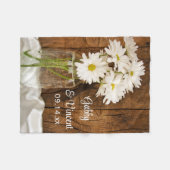Couverture Polaire Mason Jar et White Daisies Country Barn Mariage (Devant (Horizontal))