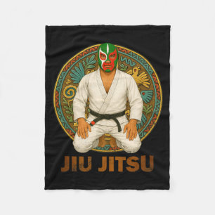Couverture Polaire Masque de Jiu Jitsu Lucha Libre de style vintage m