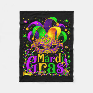 Couverture Polaire Masque de perles de Carnaval Mardi Gras Plumes Cha