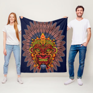Couverture Polaire Masque rituel du roi guerrier tribal