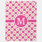 Couverture Polaire Masques blancs motifs floraux monogramme personnal (Devant)