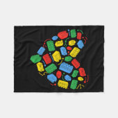 Couverture Polaire Master Builder Block Brick Building Heart Valentin (Devant (Horizontal))