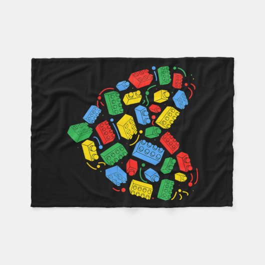 Couverture Polaire Master Builder Block Brick Building Heart Valentin (Devant (Horizontal))