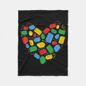 Couverture Polaire Master Builder Block Brick Building Heart Valentin (Devant)