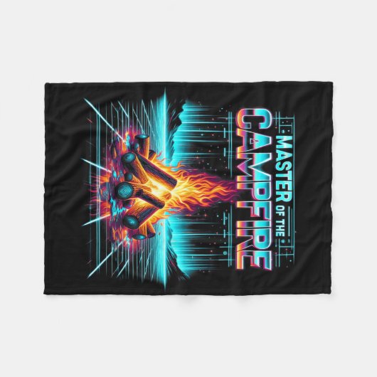 Couverture Polaire Master Of The Campfire Dad Men Camping Enthusiast (Devant (Horizontal))