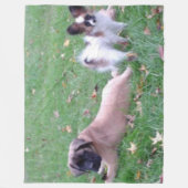 Couverture Polaire MASTIFF et PAPILLON PUPPYS (Devant)