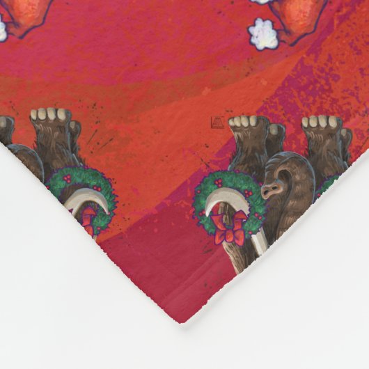 Couverture Polaire Mastodon festif en rouge (Coin)