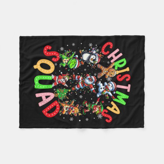 Couverture Polaire Match de Noël 2024 de l'équipe Père Noël Elf Squad (Devant (Horizontal))