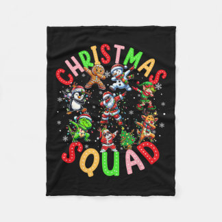 Couverture Polaire Match de Noël 2024 de l'équipe Père Noël Elf Squad