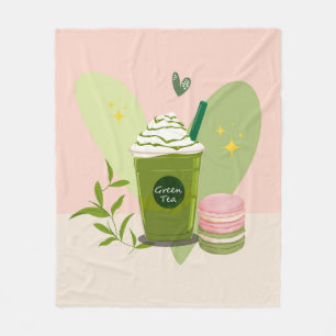 Couverture Polaire Matcha et Macarons