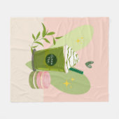 Couverture Polaire Matcha et Macarons (Devant (Horizontal))