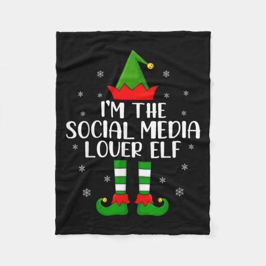 Couverture Polaire Matching Family I'm The Social Media Lover Elf Chr (Devant)
