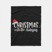 Couverture Polaire Matching Family String Lights Santa Hat Christmas (Devant)