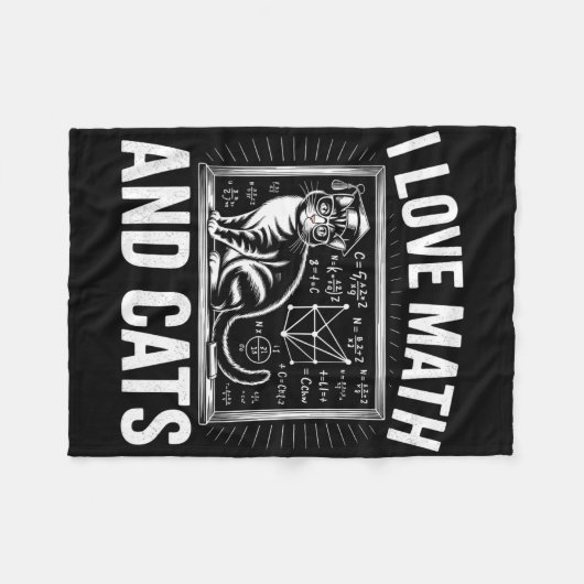 Couverture Polaire Math Cat Lover Funny Math Teacher I Love Math And  (Devant (Horizontal))