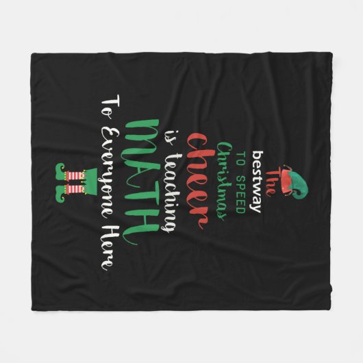 Couverture Polaire Math Enseignant Christmas Elf Cadeau design (Devant (Horizontal))