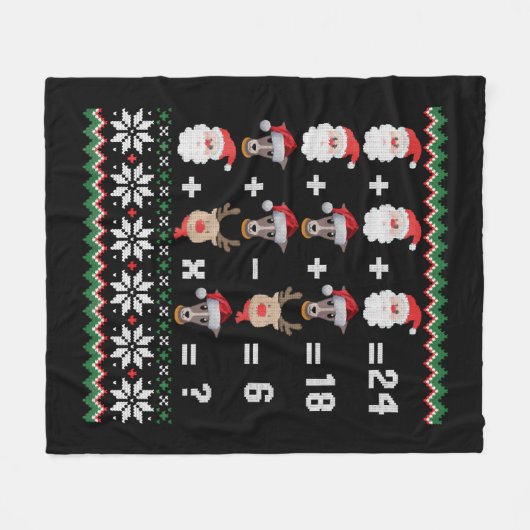 Couverture Polaire Math Enseignant Noël GREYHOY (Devant (Horizontal))