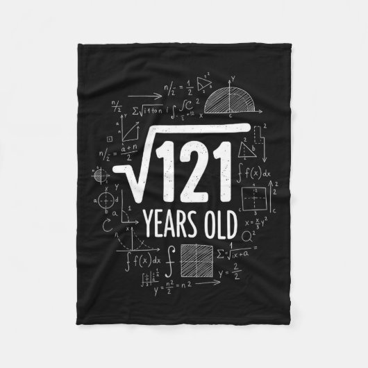 Couverture Polaire Mathematics Square Root 121 Years Old, Funny Math  (Devant)