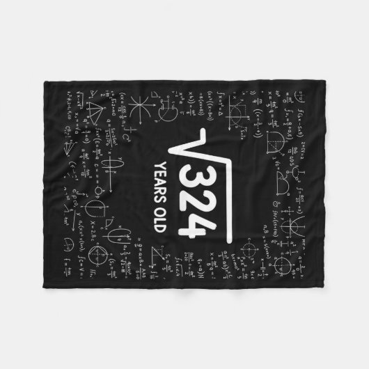 Couverture Polaire Mathematics Square Root 324 Years Old, Funny Math  (Devant (Horizontal))