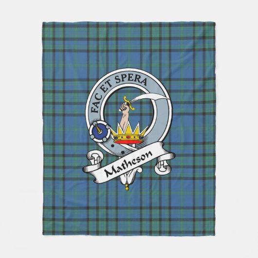 Couverture Polaire Matheson Chasse Ancien Clan Badge Tartan Plaid (Devant)