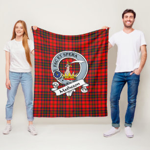 Couverture Polaire Matheson Rouge Clan Badge Tartan Plaid