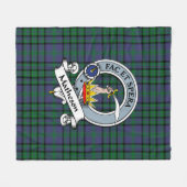 Couverture Polaire Matheson vert Clan Badge Tartan Plaid (Devant (Horizontal))