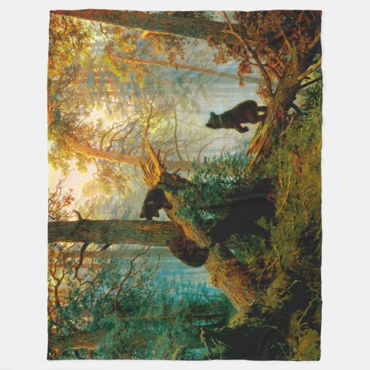 Couverture Polaire Matin dans une pinède Ours avec des oursons Chichk (Devant)