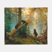 Couverture Polaire Matin dans une pinède Ours avec des oursons Chichk (Devant (Horizontal))