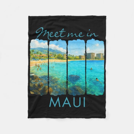Couverture Polaire Maui Hawaii Traveling Trip Brushstroke Meet Me In (Devant)