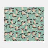 Couverture Polaire Mauvais chats siamois frapper des trucs (Devant (Horizontal))