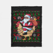 Couverture Polaire Mauvais Noël Lumières Drôle Père Noël équitation P (Devant)