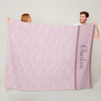 Mauve rose Zebra Imprimer & Pois Blanche en polair