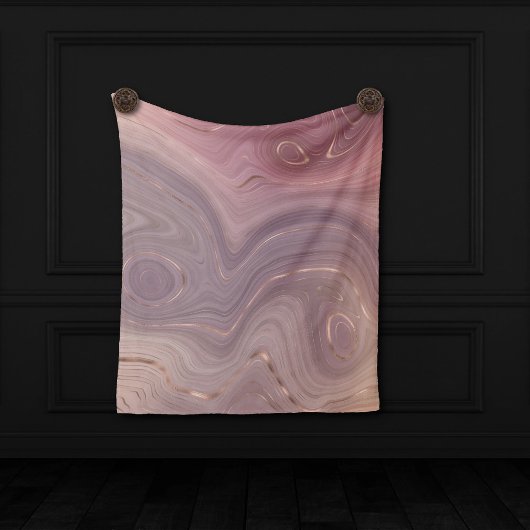 Couverture Polaire Mauve Strata | Dusty Rose et Rose Gold Agate