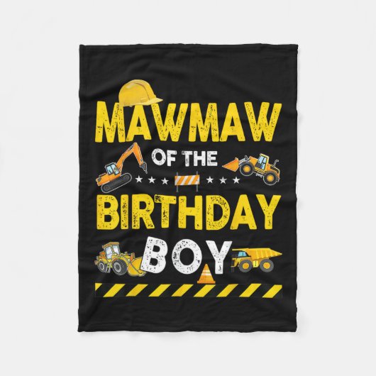 Couverture Polaire Mawmaw De L'Anniversaire Boy Construction Ouvrier  (Devant)