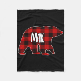 Couverture Polaire Max Bear personnalisé rouge carreaux de Noël Buffa
