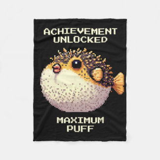 Couverture Polaire Max Puff Achieved Pixel Pufferfish Retro Gamer Art