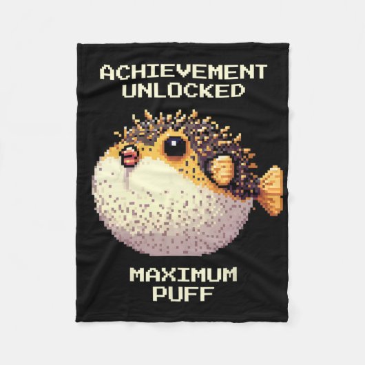 Couverture Polaire Max Puff Achieved Pixel Pufferfish Retro Gamer Art (Devant)