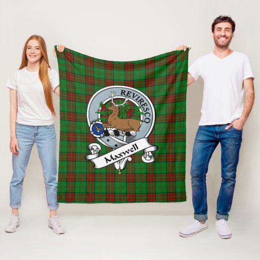 Couverture Polaire Maxwell Chasse Clan Badge Tartan Plaid (En situation)