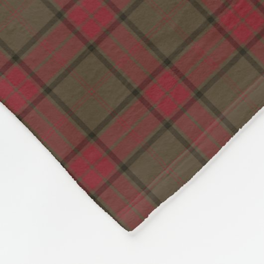 Couverture Polaire Maxwell Clan Tartan de chasse rouge et Brown (Coin)