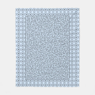 Couverture Polaire Maze Hexagon bleu