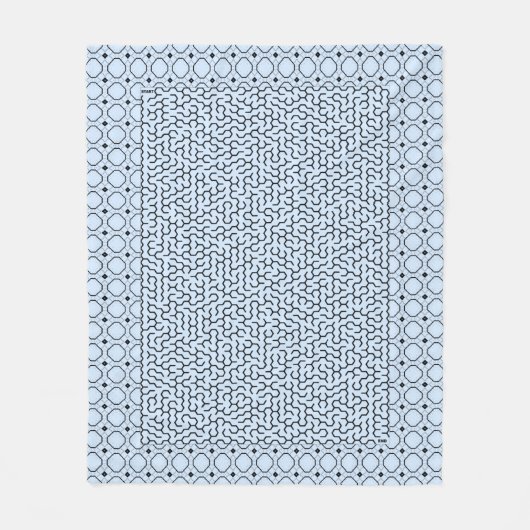 Couverture Polaire Maze Hexagon bleu (Devant)
