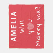 Couverture Polaire Me marie-tu Coeur Rouge Romantique Proposition (Devant)