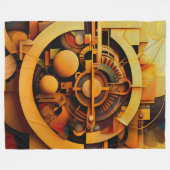 Couverture Polaire Mécanisme doré abstrait Steampunk (Devant (Horizontal))
