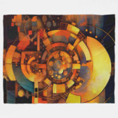 Couverture Polaire Mécanisme Solaire Steampunk Abstrait (Devant (Horizontal))