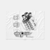 Couverture Polaire Mechanics Car Enthusiast Men Engine Eces  (Devant (Horizontal))