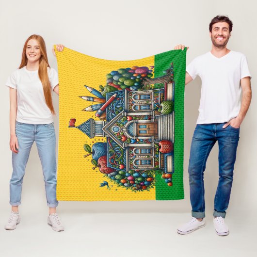 Couverture Polaire Med Size School House Knit IMAGES (En situation)