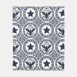 Couverture Polaire Médaillon Aigle de l'Héritage Americana (Crème Nav